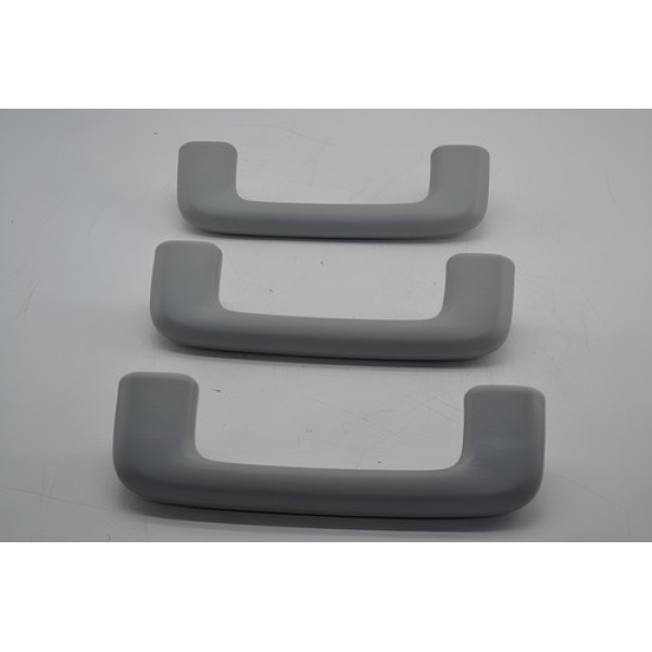 Kit 3 Puxador Alça Pqp Teto Mitsubishi Asx 2014 Original Cinza