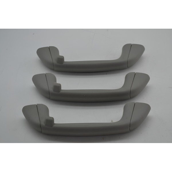 Kit 3 Puxador Alça Teto Pqp Toyota Etios 2018 Original - Cinza-escuro