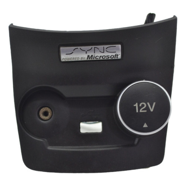 Moldura Tomada 12v Entrada Aux New Fiesta 2014 Original Preto