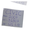 Quebra Sol Lado Esquerdo C/iluminação Civic 2007 Original