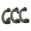 Kit Com 3 Puxador Alça Teto Pqp Fiat Bravo 2012 Original Cinza-escuro