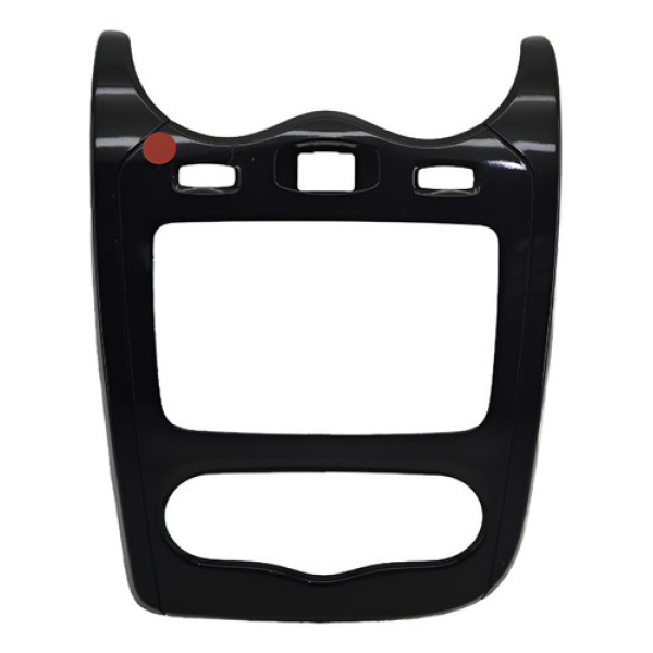 Moldura Central Radio Painel Renault Sandero 2012 Original Cinza