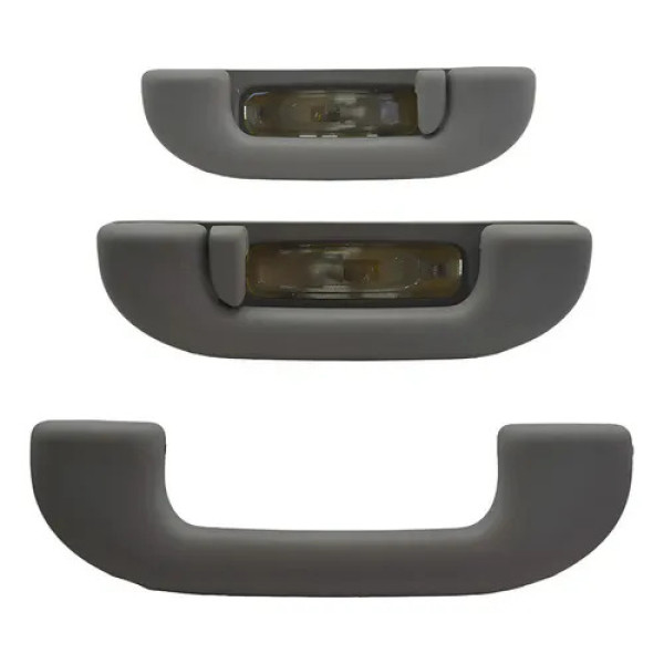 Kit 3 Apoio Puxador Alça Teto Pqp Fiat Toro 2019 Original Cinza