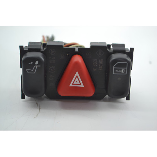 Botão Pisca Alerta Trava Destrava E-320 1997 Original 210820 Preto