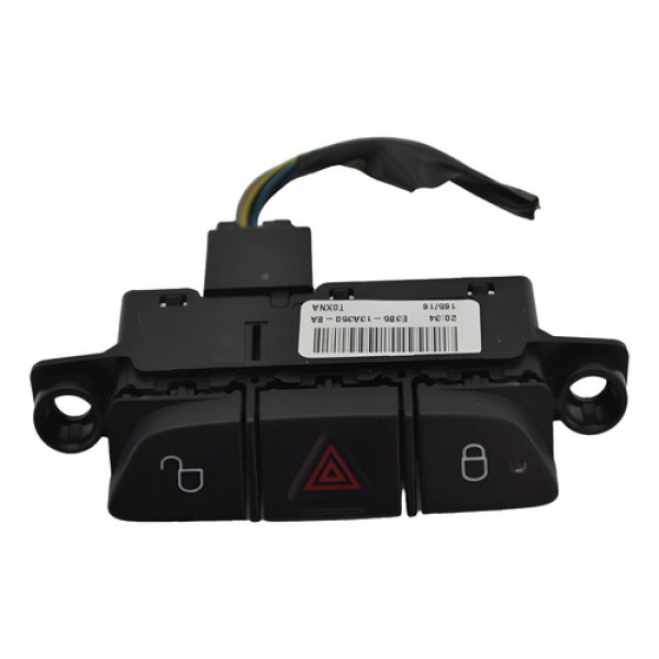Botão Trava Destrava Pisca Alerta Ford Ka 2017 Original - Preto