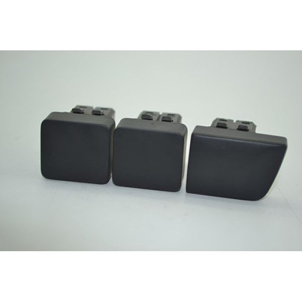 Kit 3 Botões Botão Cego Falso Novo Citroen C3 2013 2014 Preto