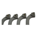 Kit 4 Puxador Alça Teto Pqp Volkswagen Polo 2005 Original Cinza