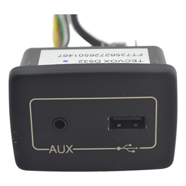 Entrada Conector Usb Auxiliar Console Fiat Mobi 2018 Origina Preto