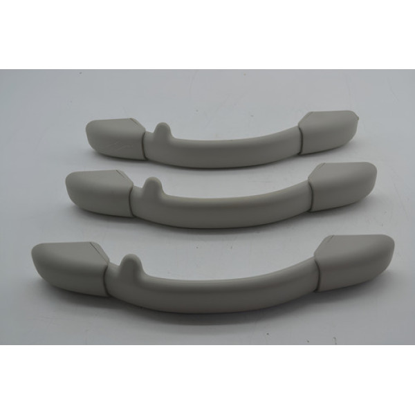 Kit 3 Puxador Alça Teto Pqp Citroen C3 2009 2010 Original Cinza