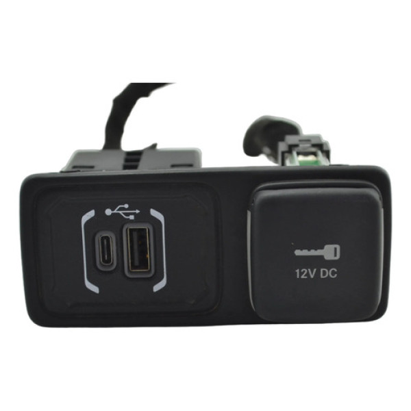 Entrada Conector Tomada 12v Usb Renegade 2022 Original Preto
