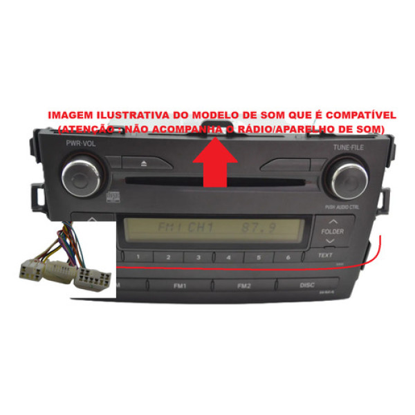 Kit 3 Plug Chicote Radio Som Toyota Corolla 2009 Original