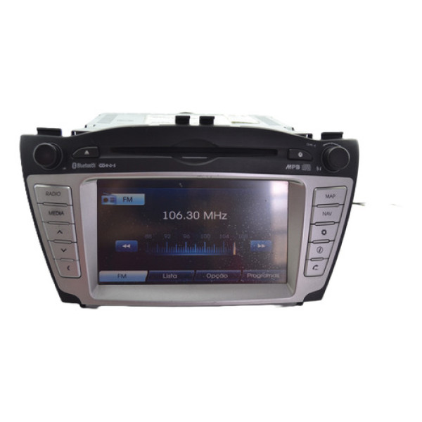 Radio Multimidia Painel Ix35 2012 Original N/pega Cd Cinza/preto