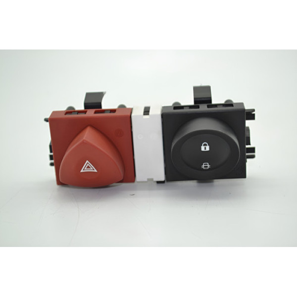 Botão Pisca Alerta Trava Painel Renault Megane Dynamique Ori - Original