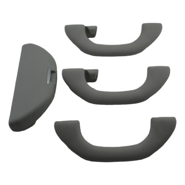 Kit 3 Apoio Alça Teto Pqp C/porta Oculos Golf 2000-2014 Orig Cinza
