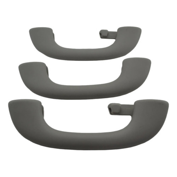 Kit 3 Puxador Alça Pqp Teto Peugeot 3008 2014 Original Cinza