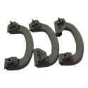 Kit Com 3 Puxador Alça Teto Pqp Fiat Bravo 2012 Original Cinza-escuro