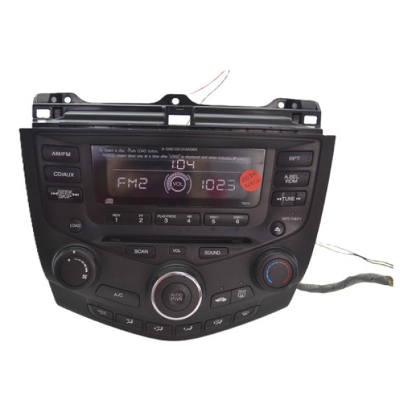 Radio Som Comando Ar Honda Accord 2004 Original N/pega Cd Preto