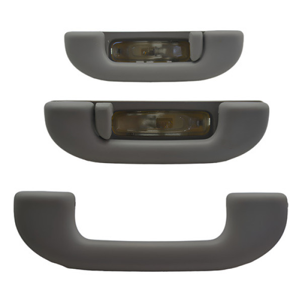 Kit Com 3 Puxador Alça Teto Pqp Fiat Toro 2017 Original Cinza