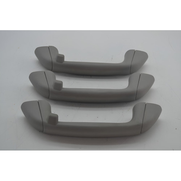 Kit 3 Pqp Puxador Alça Teto Pqp Toyota Etios Original Cinza