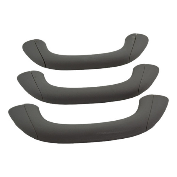 Kit 3 Puxador Alça Pqp Teto L200 2013 Original Cinza