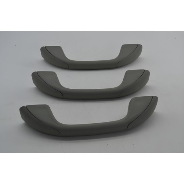 Kit 3 Puxador Alça Teto Pqp Renault Sandero 2009 Original Cinza-escuro