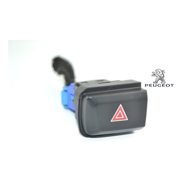 Botão Interruptor Pisca Alerta Peugeot 208 14 15 Original  Preto