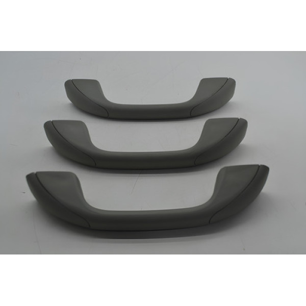 Kit 3 Puxador Alça Pqp Teto Renault Sandero 2008 Original - Cinza