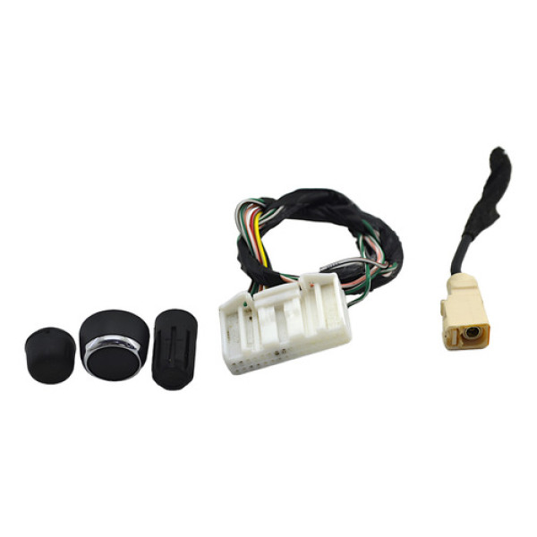 Par Plug Conector + Kit 3 Botão Radio Fluence 2014 Original Preto