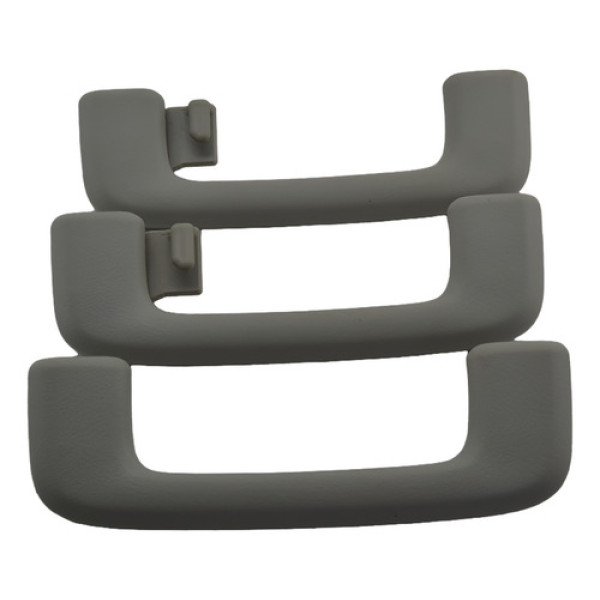 Kit 3 Puxador Alça Pqp Teto Mitsubishi L200 2017 Original Cinza