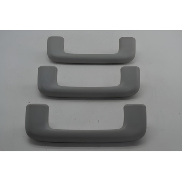 Kit Com 3 Puxador Alça Teto Pqp Mitsubishi Lancer 2011 Orig Cinza-escuro