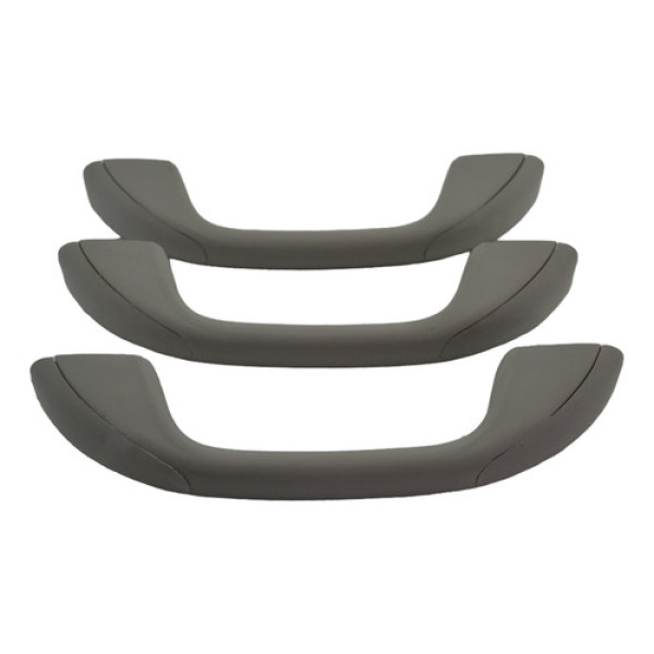 Kit 3 Puxador Alça Teto Pqp Sandero 2015 Logan Original Cinza