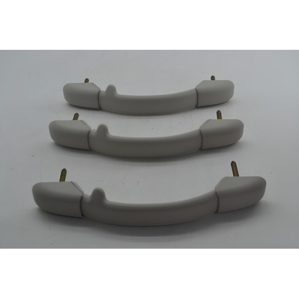 Kit Com 3 Puxador Alça Teto Pqp Citroen C3 2011 Original Cinza