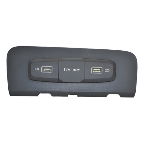 Moldura Com Tomada 12v + Entrada Usb Hyundai Creta 2021 Orig Preto