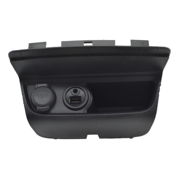 Porta Treco Com Tomada 12v Usb Aux Peugeot 208 2017 Original