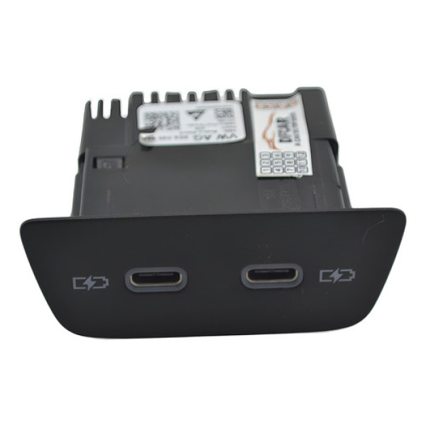Entrada Dupla Conector Usb Tipo C Vw Polo 2023 Nivus Origina - Preto