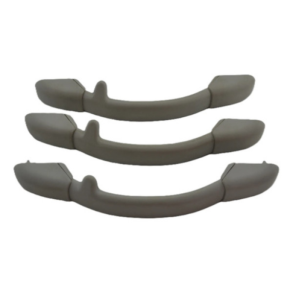 Kit Com 3 Puxador Alça Teto Pqp 207 2012 Original Cinza