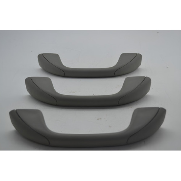 Kit 3 Puxador Alça Teto Pqp Renault Sandero 2008 Original Cinza