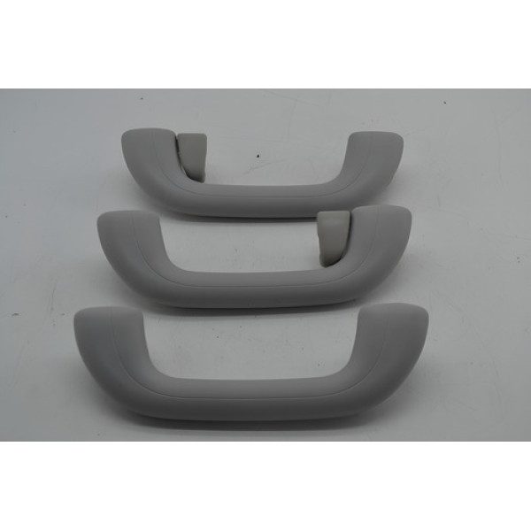 Kit 3 Puxador Alça Teto Pqp Hyundai I30 2014 Original Cinza