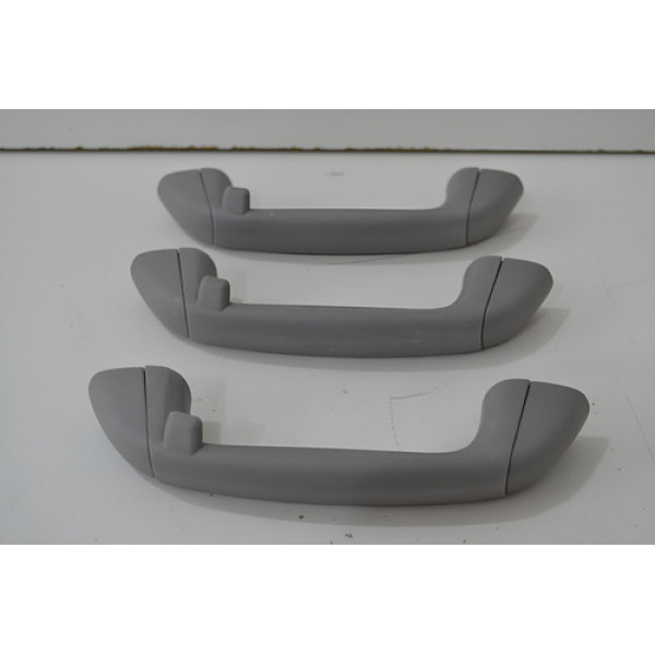 Kit 3 Puxador Alça Teto Pqp Toyota Etios 2015 Original Cinza-escuro