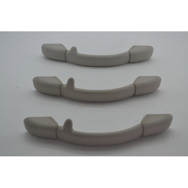 Kit 3 Puxador Alça Teto Pqp Com Cabide Peugeot 206 Original Cinza