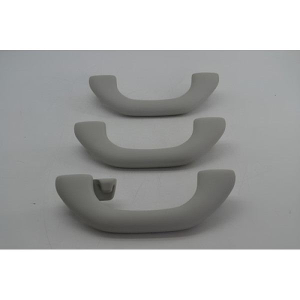 Kit Com 3 Puxador Alça Teto Pqp Vw Jetta 2017 Original - Cinza