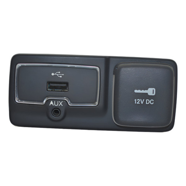 Entrada Usb Auxiliar + Tomada 12v Jeep Renegade 2017 Origina Preto