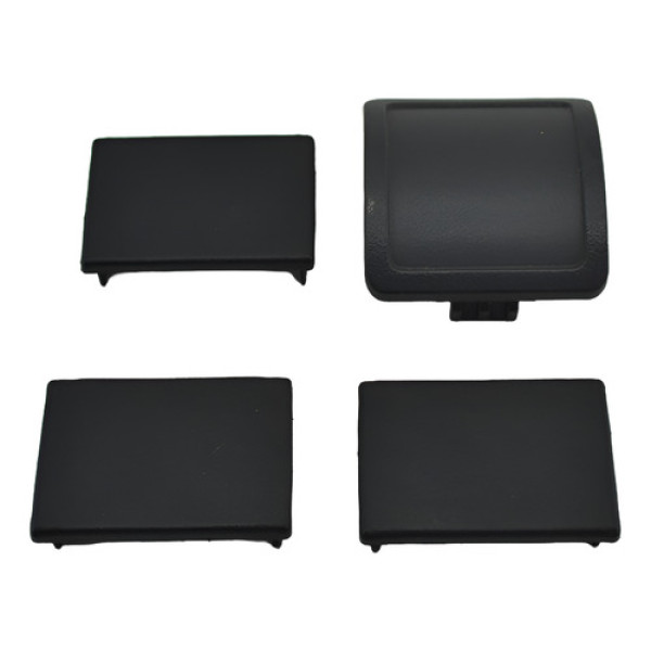 Kit 4 Botão Tampa Falso Painel Central S10 2001 A 2011 Origi Preto