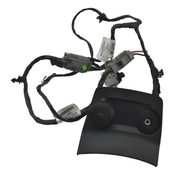 Moldura Tomada 12v Auxiliar Novo Fiesta 2011 Original - Preto