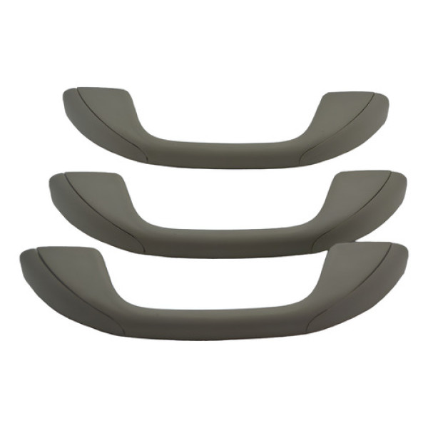 Kit 3 Puxador Alça Teto Pqp Sandero 2018 Logan Original - Cinza