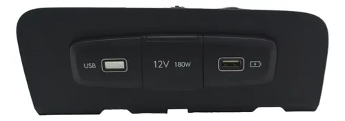 Entrada Conector Usb Tomada 12v Creta 2022 A 2025 Original Preto